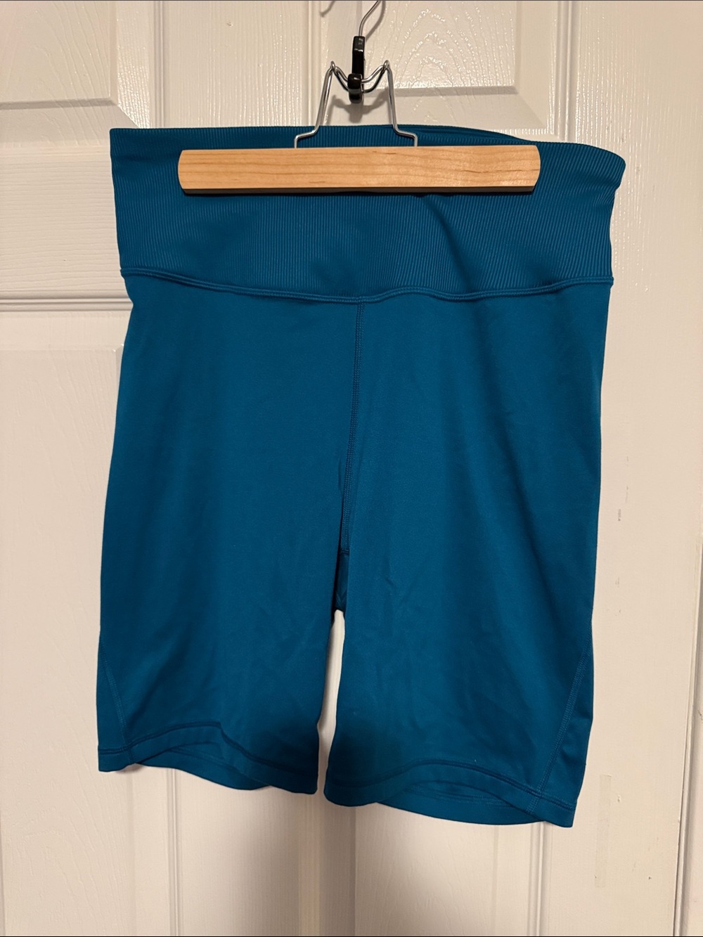 High-Rise Teal Women's Athletic Shorts all in motion